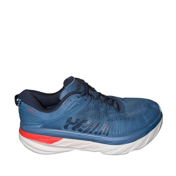 Hoka Mens Blue Bondi 7 wide Running Shoe size 12 2E